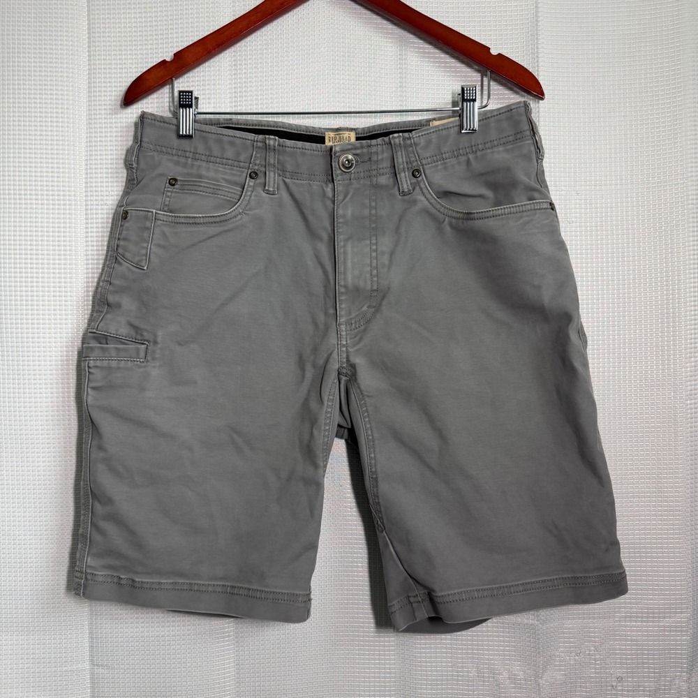 RedHead Carpenter Shorts Gray Cotton Blend Utility Pockets Outdoor 34